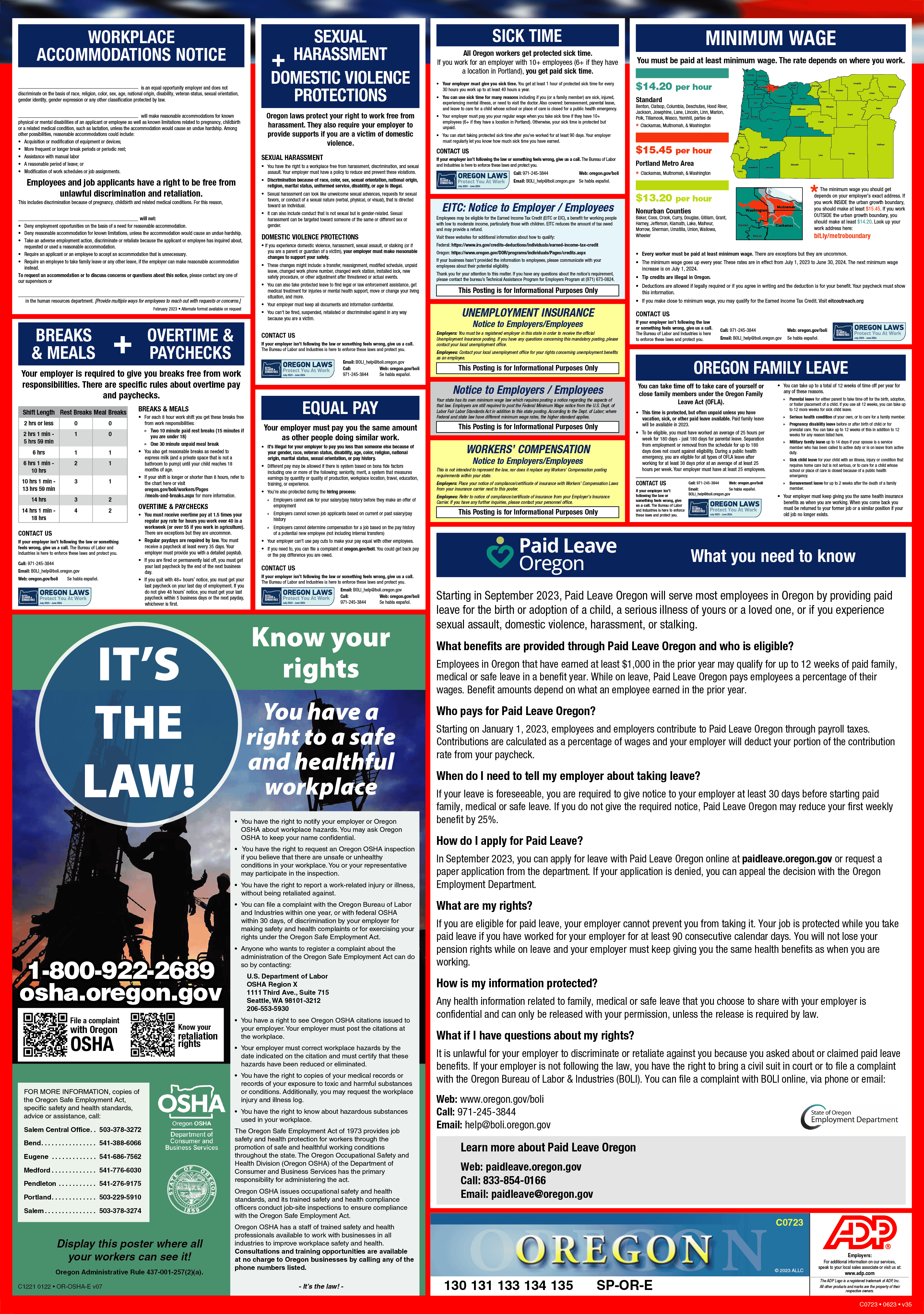 Oregon RUN Labor Law Posters