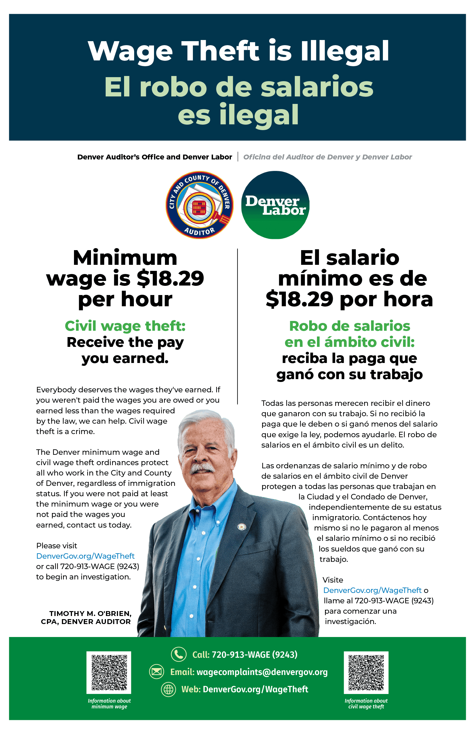 Colorado Denver Minimum Wage & Wage Theft RUN Labor Law Posters